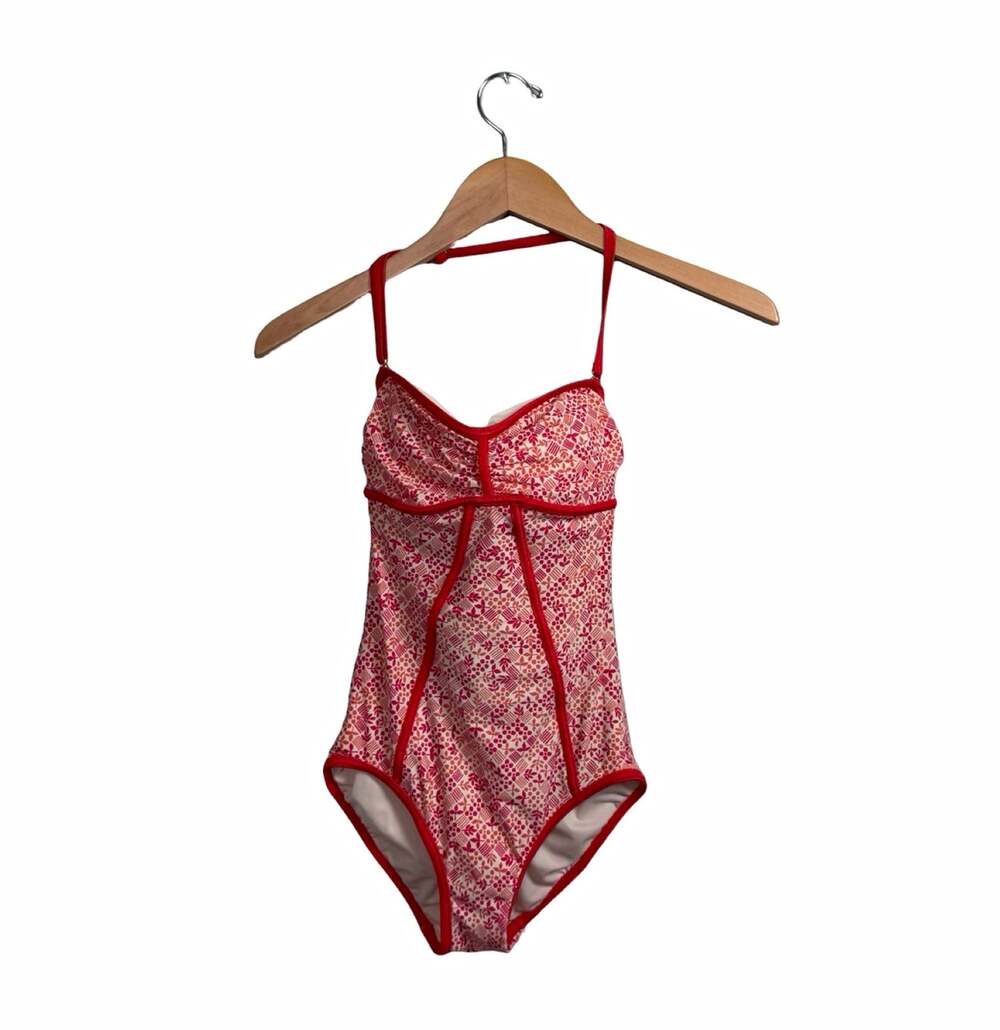 MARC by Marc Jacobs Designer Red/White Floral One Piece Swimsuit XS